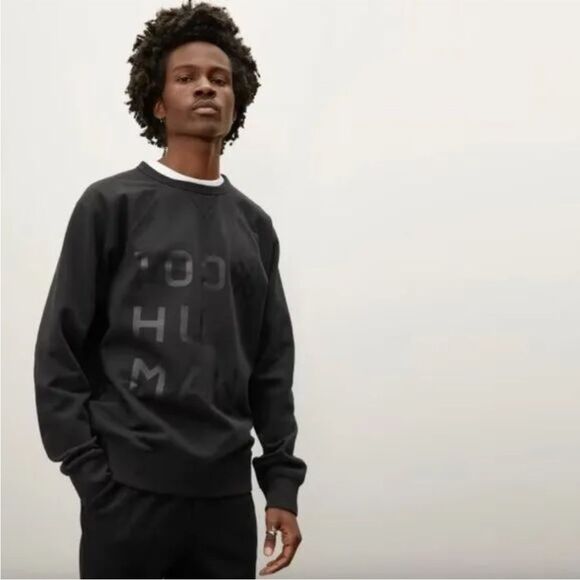 Everlane NWOT 100% Human Black Sweatshirt Size Small - Picture 1 of 6